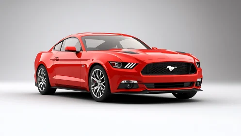 Bold red sports car waits poised for an exciting city drive