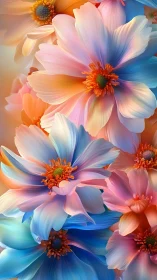 Radiant Cosmos Dahlias with Gradient Light Petals.
