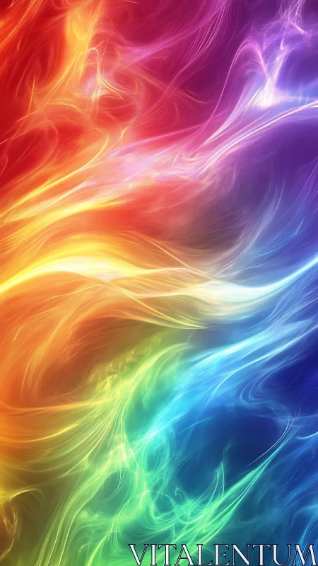Multicolor flowing light streaks in abstract gradient field.