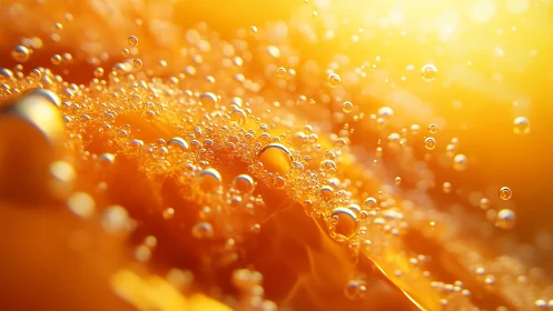 Sunlit citrus bubbles drifting through molten gold fizz.