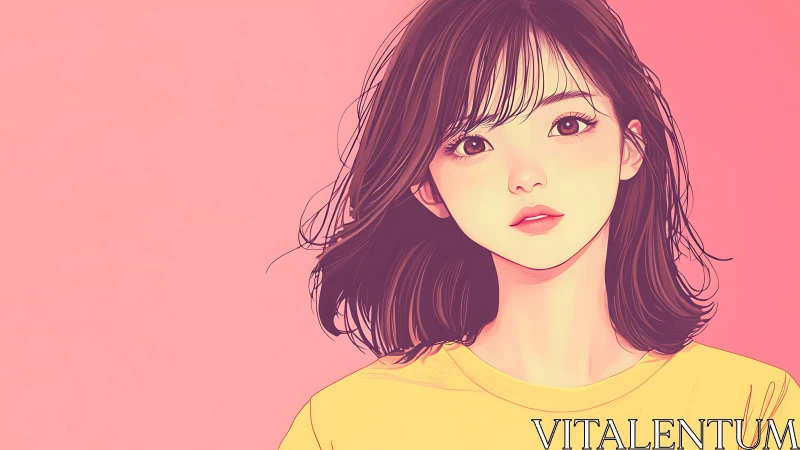 Soft pink portrait of a daydreaming girl in gentle light.