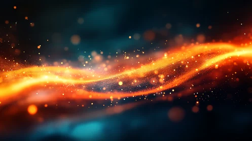 Golden Energy Ribbons Dance Through Cosmic Darkness