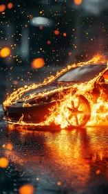 Inferno Velocity: Supercar Ablaze in Spectacular Orange Fury.