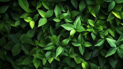Dense green foliage rendered with high-contrast digital lighting