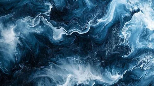 Dreamy swirling blues flowing like a peaceful ocean sky.