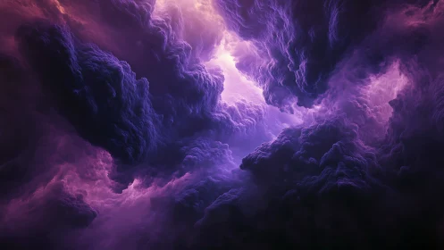 Volumetric violet storm clouds rendered with deep atmospheric scattering