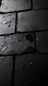 Wet midnight cobblestones quietly juggle shards of light