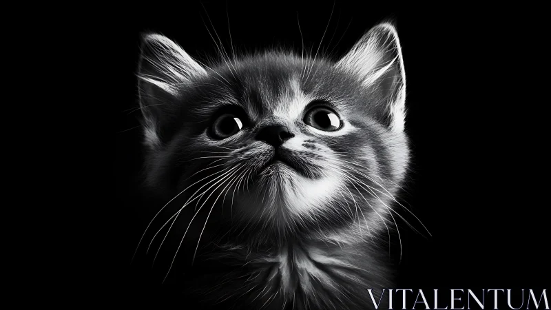 Luminous Feline Gaze: High-Contrast Portrait of Wonder.