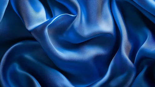 Sapphire silk currents folding into luminous tidal drapery.