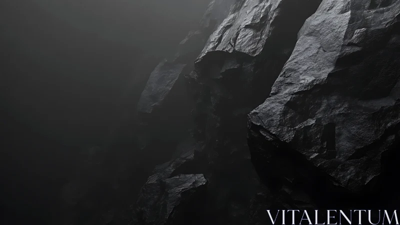 Moody dark cliff face invites quiet moments of deep reflection