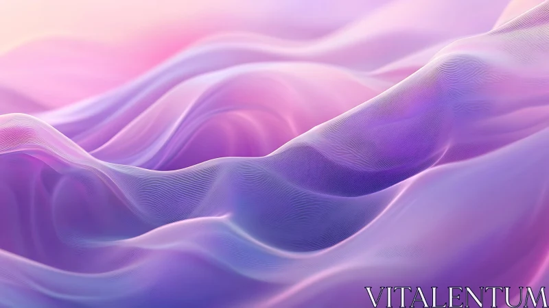 Iridescent pastel waves of translucent digital fabric flow softly.