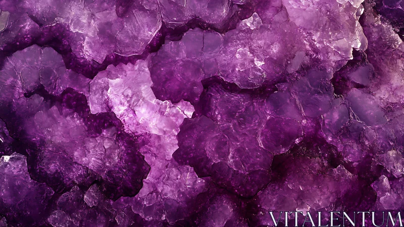 Purple crystalline mineral surface with faceted texture.