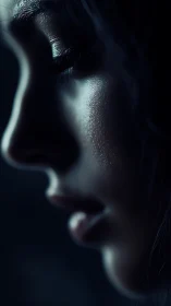 Midnight profile study in whispered light and shadowed calm.