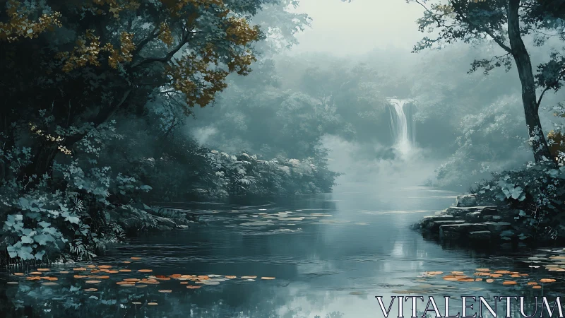 Misty Forest Waterfall Sanctuary.