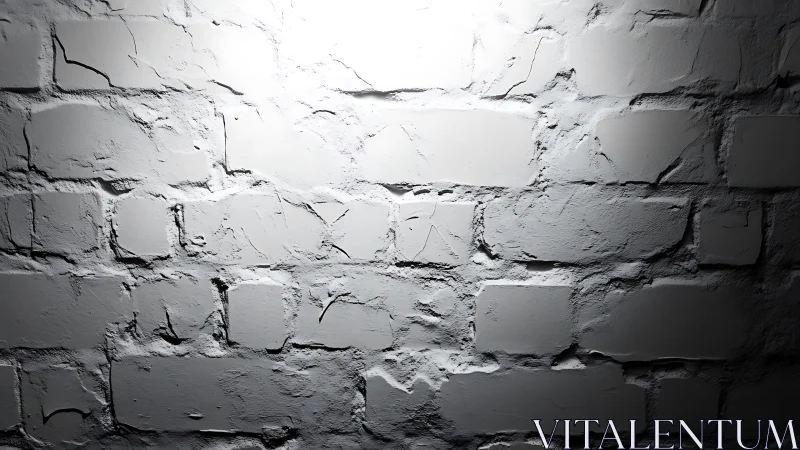 Rough white brick wall under direct overhead lighting.