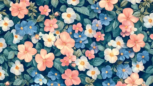 Dense floral arrangement displaying varied bloom types and layered foliage composition