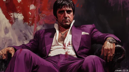 Chromatic crime-lord portrait in hyperreal digital pigment.