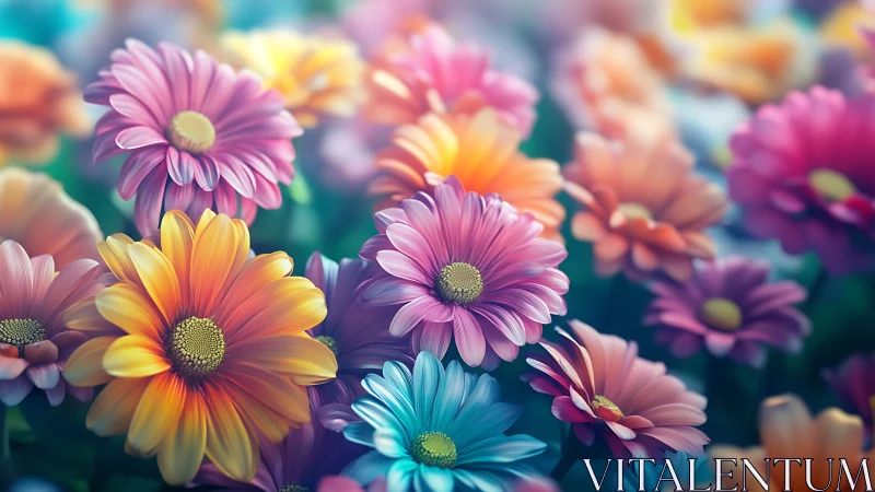 Chromatic Gerbera Paradise: Blooms in Vivid Radiance.