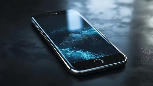 Sleek smartphone rendering showcases reflective glass realism