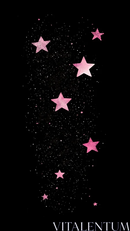 Pink stardust cascade drifting through midnight velvet.