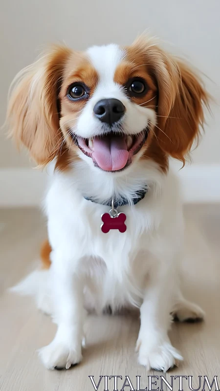 Joyful spaniel portrait with crisp focus and soft light.