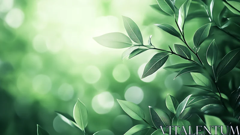 Specular leaf geometry against defocused bokeh field.