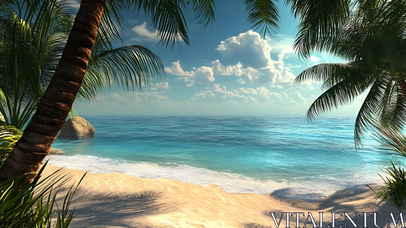 Paradise Shores: Where Palm Fronds Frame Crystalline Tropics