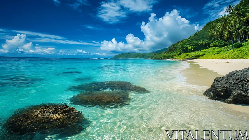 Tropical Paradise Beach with Turquoise Waters.
