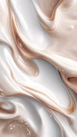 Silky pearlescent waves flowing in soft creamy light.