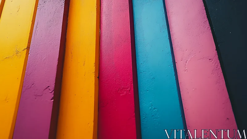 Oblique multicolor wall panels with vivid matte painted surfaces