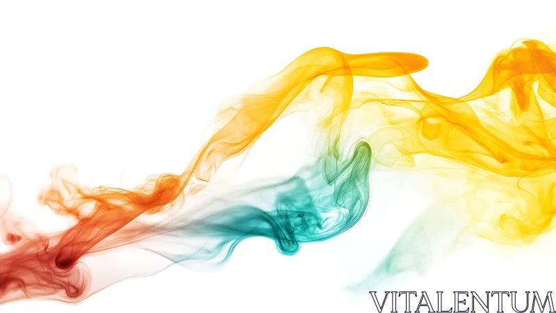 Drifting ribbons of color dancing in bright white space.