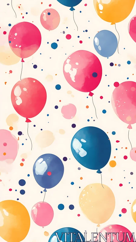 Whimsical Floating Balloons: Celebration Meets Dreamlike Wonder