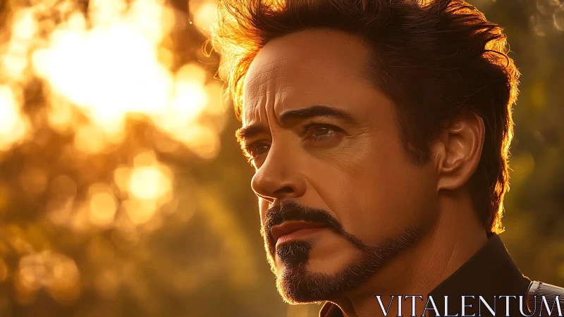 Warm sunset portrait of a thoughtful, strong-hearted man.