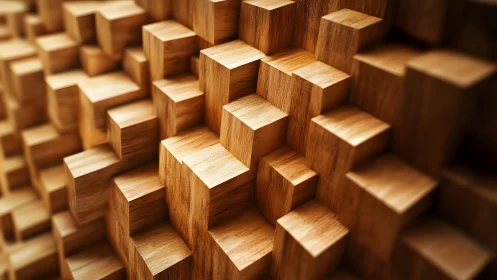 Parametric wooden diffusion grid with stepped cubic relief.