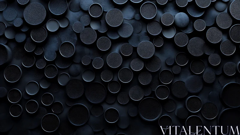 Textured dark circles abstract background in modern minimalist style.
