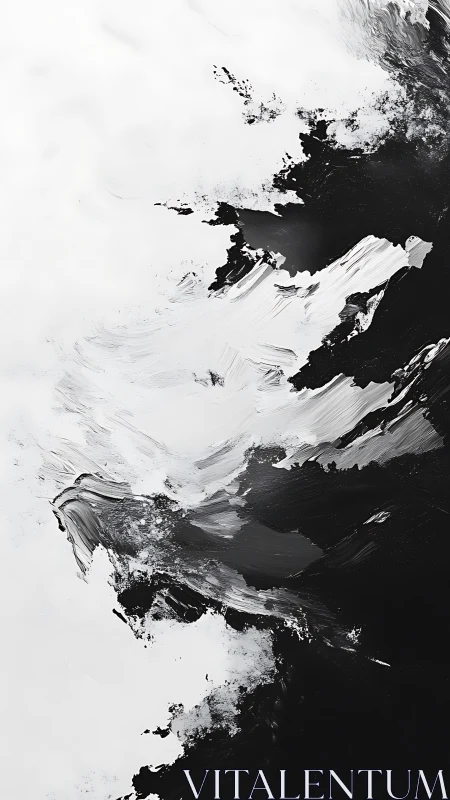 Monochrome impasto turbulence in high-contrast gestural field.