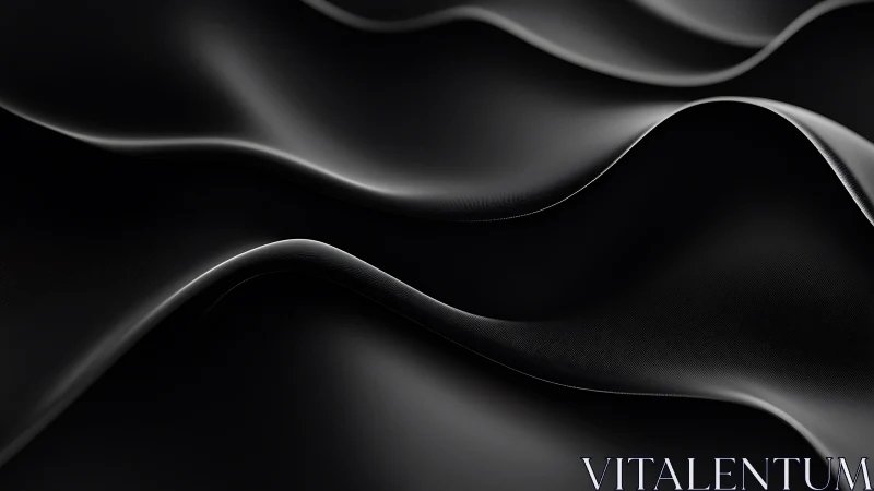 Sculpted black satin waves with cinematic rim lighting.