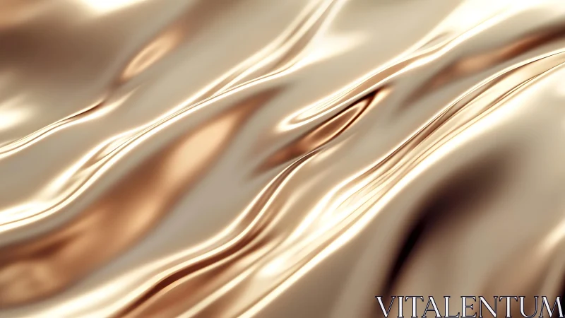 Shiny Metallic Gold Wave Abstract Background, Modern 3D Style.