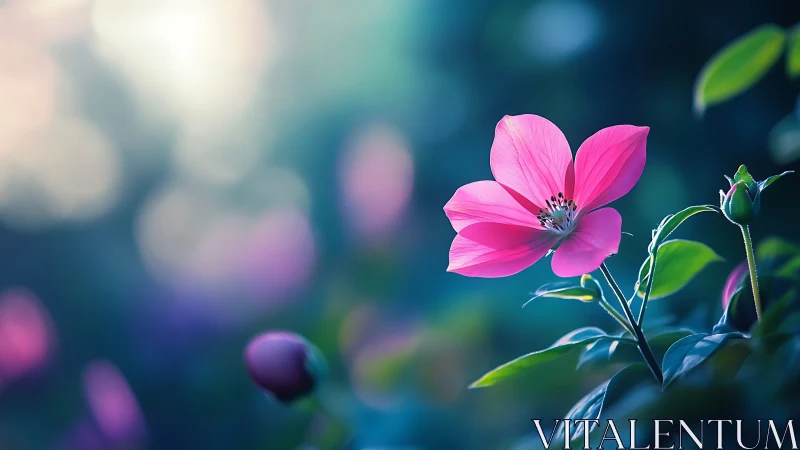 Radiant Pink Bloom: A Garden's Gentle Moment.