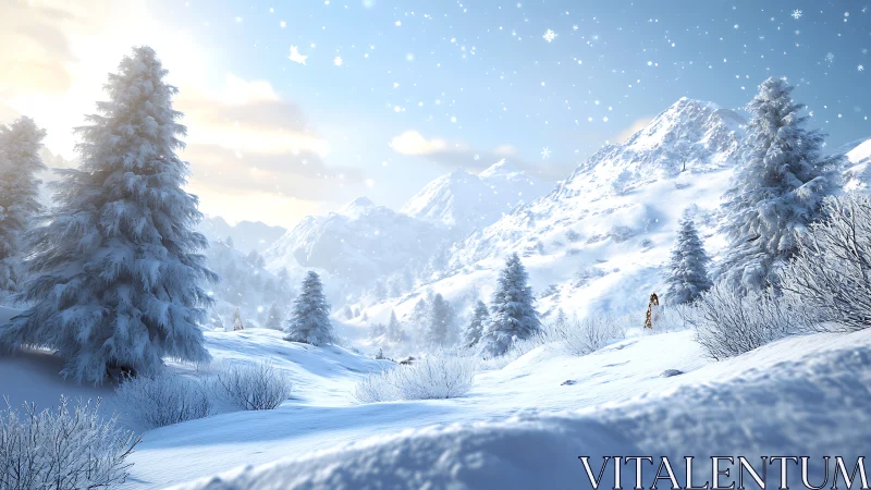 Mountains Wrapped in Crystalline Silence: Winter's Majestic Embrace