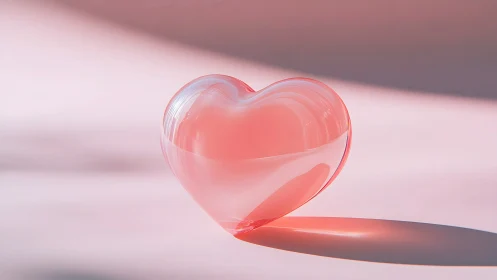 Translucent Coral Heart in Sunlight.