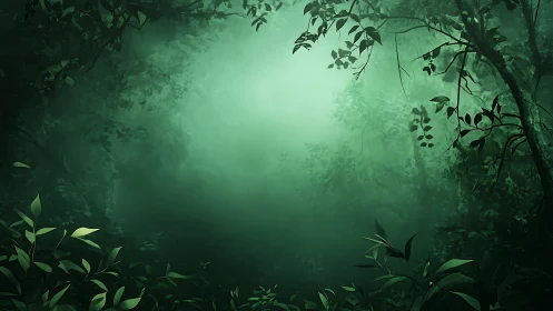 Luminescent Forest Canopy with Atmospheric Radiance and Verdant Foliage
