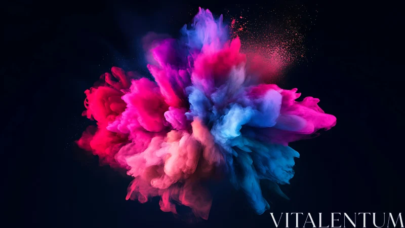 Colored powder suspension forms dense central cloud structure