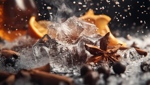 High-speed crystalline ice cube suspension with pyrolysis flame dynamics