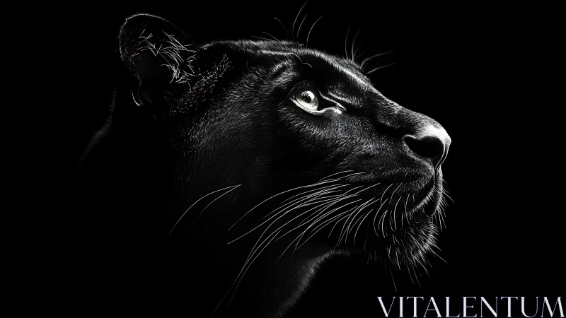 Obsidian Panther Emerges Through Luminescent Darkness