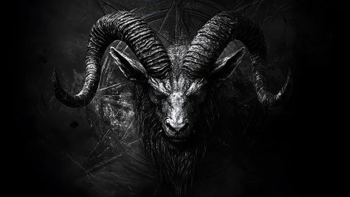 Horned midnight sentinel bends starlight into its gaze