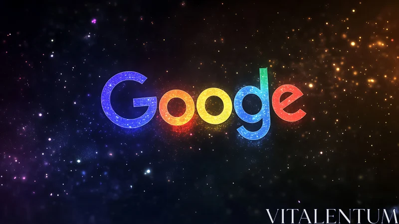Google logo glows against deep multicolor space backdrop