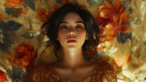 Soft afternoon portrait on a glowing floral daydream.