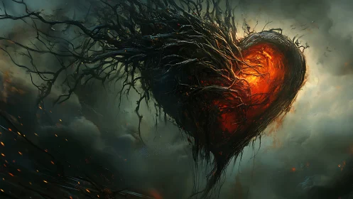 Burning Heart Awakens in Stormy Skies.