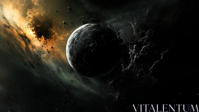 Dark exoplanet eclipses violent stellar explosion in space